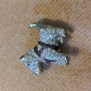 Vintage rhinestone Scottie dog brooch